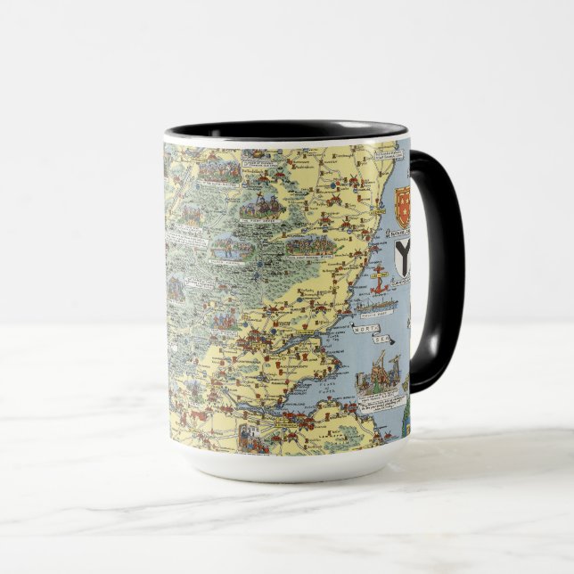 Mug Carte de l'Écosse historique (Devant droit)