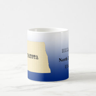 Mug - Carte de l'état du Dakota du Nord avec ville