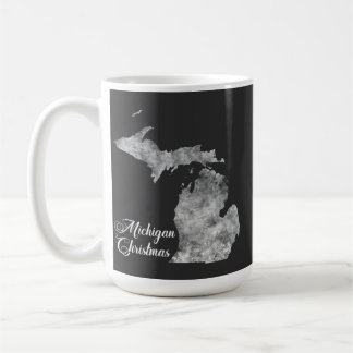 Mug Carte de l'état du Michigan Noël Flèches de neige