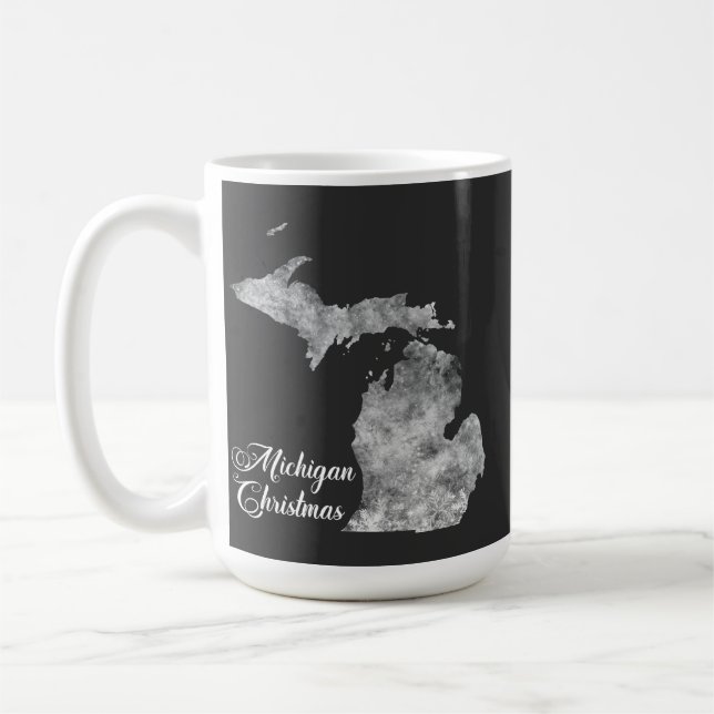 Mug Carte de l'état du Michigan Noël Flèches de neige (Gauche)