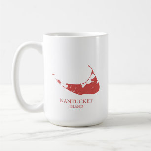 Mug Carte de l'île Nantucket rouge