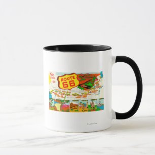 Mug Carte de l'itinéraire 66 de Los Angeles vers
