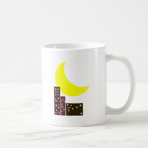 Mug carte de lune de ville de nuit