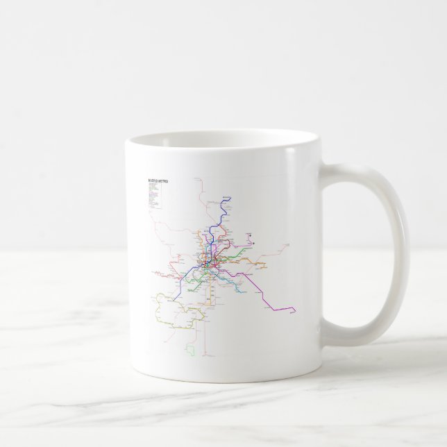 Mug Carte de métro de Madrid (Espagne) (Droite)