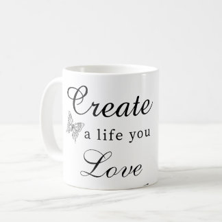 Mug Carte de motivation Créer une vie que vous aimez