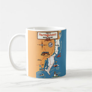 Mug Carte de Narragansett Rhode Island