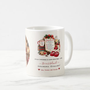 Mug Carte de Noël et Nouvel An personnalisée pour gran