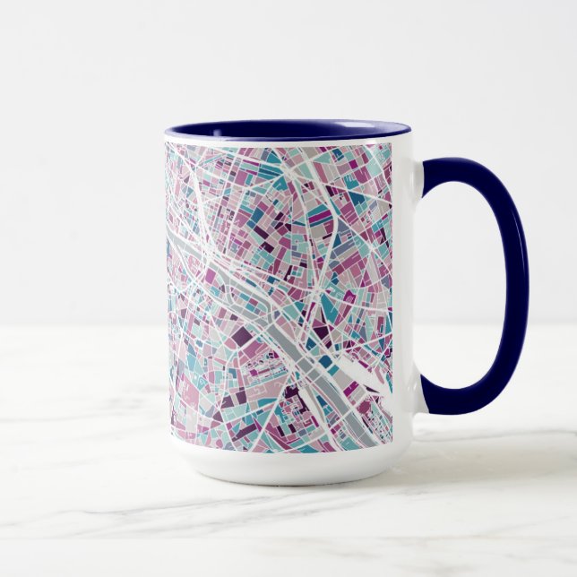Mug Carte de Paris France (Droite)