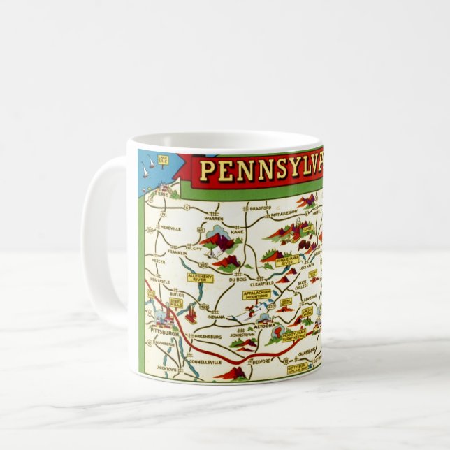 Mug Carte de Pennsylvanie  (Devant gauche)