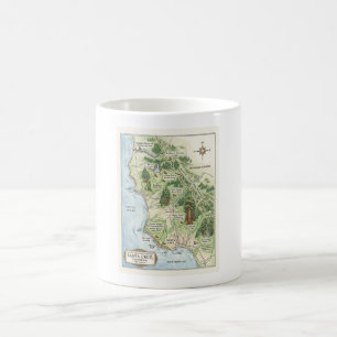 Mug Carte de randonnée de Santa Cruz Californie Big Ba