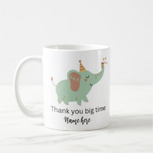 Mug Carte de remerciements Eléphant mignon, Baby showe