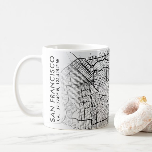 Mug Carte de San Francisco | (Avec donut)