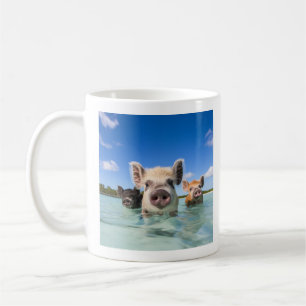 Mug Carte de vacances Bahamas Swimming Pig 2025