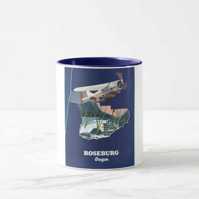 Mug Carte de voyage de Roseburg (Centre)