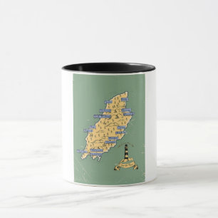 Mug Carte de voyage illustrée de l'île de Man