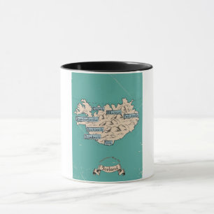 Mug Carte de voyage illustrée Islande