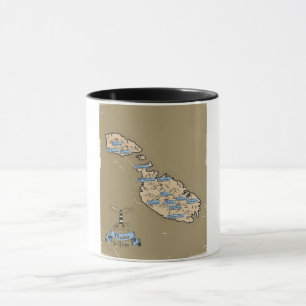 Mug Carte de voyage illustrée Malte