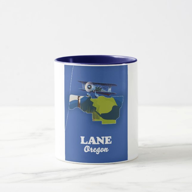 Mug Carte de voyage Lane Oregon (Centre)