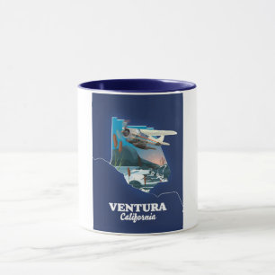 Mug Carte de voyage Ventura California Numéro de table