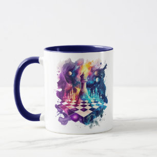 Mug Carte d'échecs aquarelle