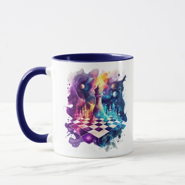 Mug Carte d'échecs aquarelle (Gauche)