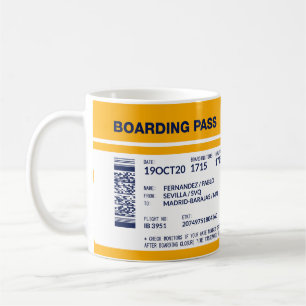 Mug Carte d'embarquement - Jaune