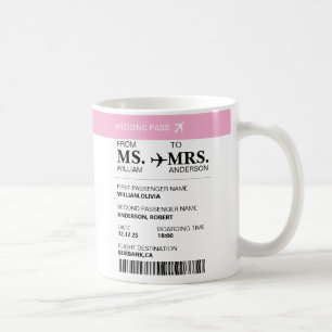 Mug Carte d'embarquement moderne élégante personnalisé