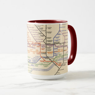 Mug Carte des chemins de fer souterrains de Londres
