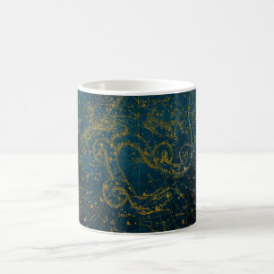 Mug Carte des étoiles vintage illustrée bleu foncé et 