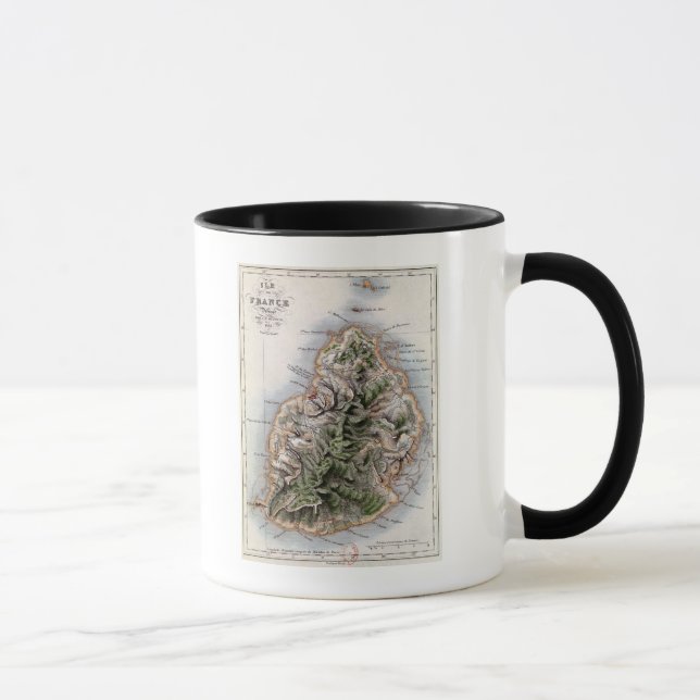 Mug Carte des Îles Maurice, illustration 'Paul et (Droite)