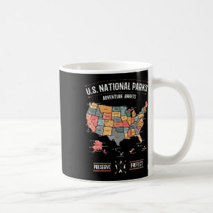 Mug Carte des parcs nationaux américains Préserver Pro