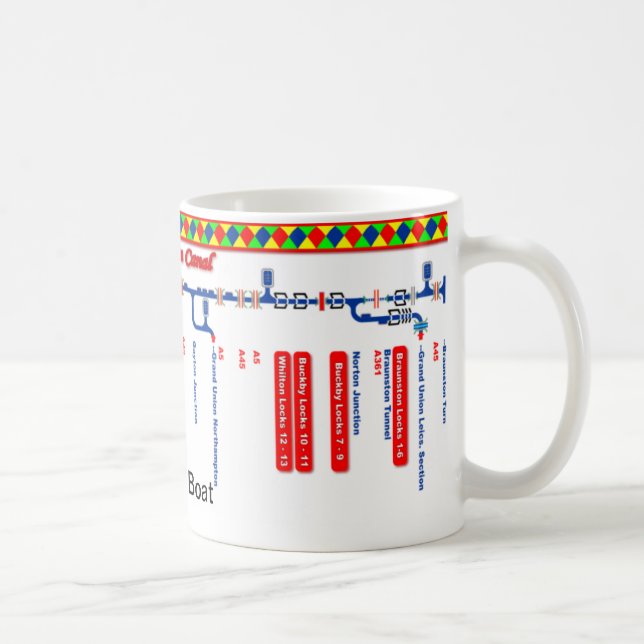 Mug Carte d'itinéraire grande de canal des syndicats (Droite)
