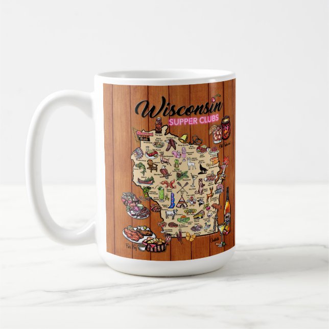 Mug Carte du club de café du Wisconsin (Gauche)