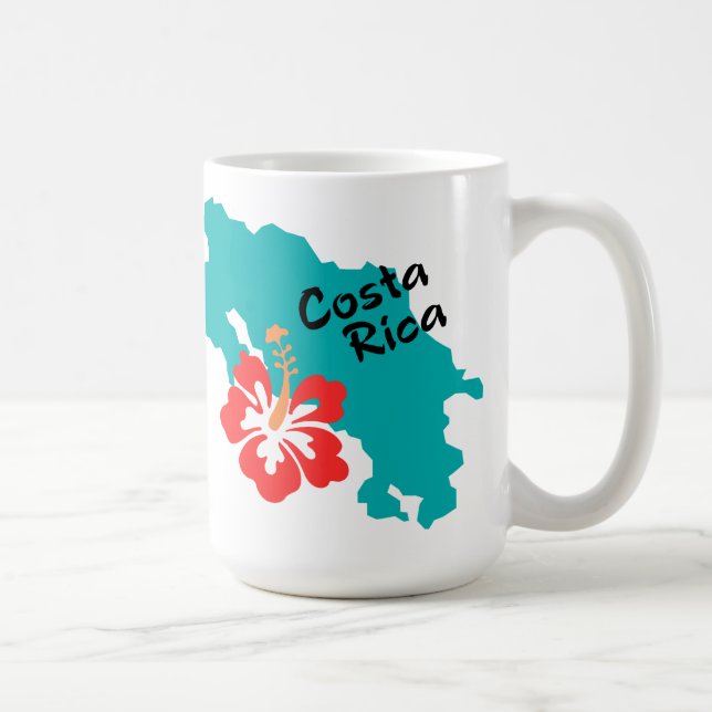 Mug Carte du Costa Rica avec la ketmie (Droite)