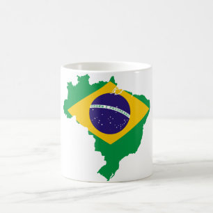 Mug carte du drapeau brésilien