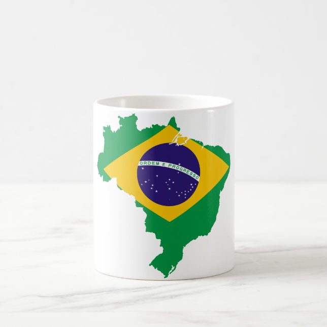 Mug carte du drapeau brésilien (Centre)