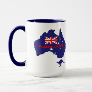 Mug Carte du drapeau de la Journée de l'Australie