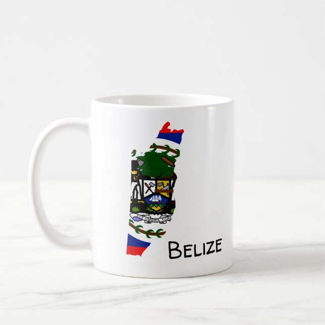 Mug Carte du drapeau du Belize (Gauche)