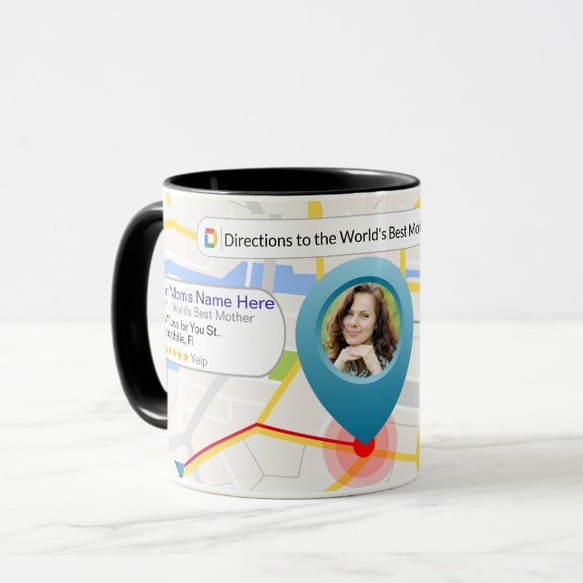 Mug Carte du meilleur café-mère du monde (Devant gauche)