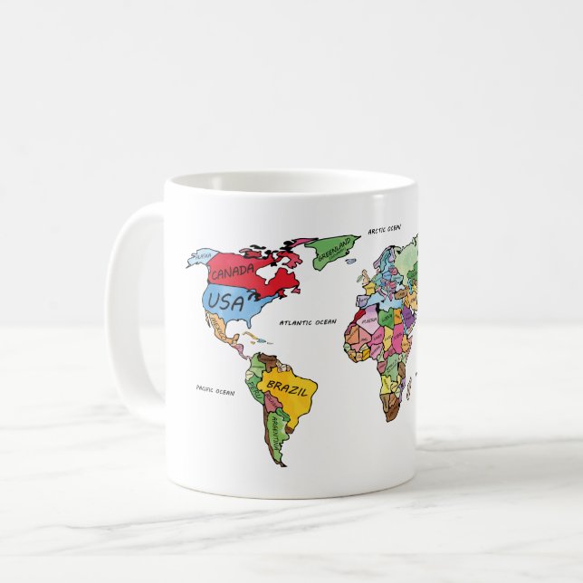 Mug Carte du monde (Devant gauche)