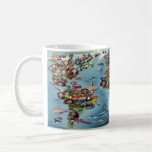 Mug Carte du monde amusant