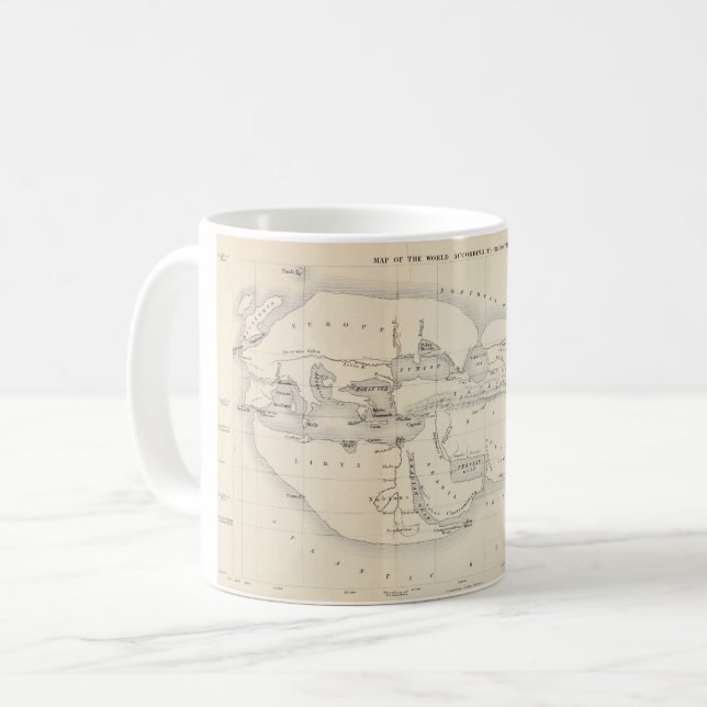 Mug Carte du monde connu d'Eratosthène (Devant gauche)