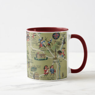 Mug Carte Dunlop du pays de Shakespeare, Angleterre