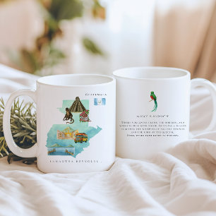 Mug Carte illustrée à l'aquarelle Guatemala   Monogram