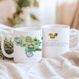 Mug Carte illustrée aquarelle Venezuela   Monogramme