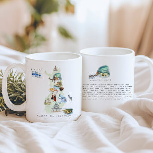 Mug Carte illustrée de Finlande à l'aquarelle   Monogr