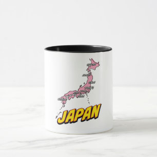 Mug Carte illustrée du Japon dans le style Pop Art