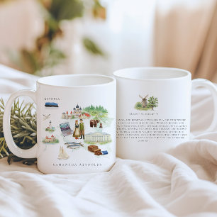 Mug Carte illustrée en aquarelle Estonie   Monogramme