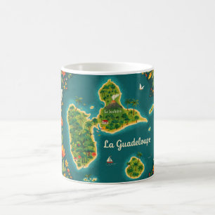 Mug Carte Illustrée Guadeloupe – Île Tropicale Guade