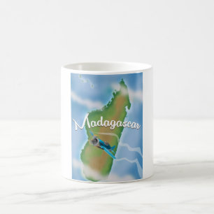 Mug Carte Madagascar poster de voyage vintage.